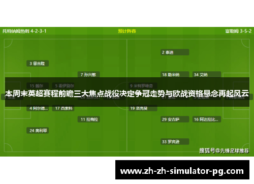 本周末英超赛程前瞻三大焦点战役决定争冠走势与欧战资格悬念再起风云 本周末英超赛程前瞻三大焦点战役决定争冠走势与欧战资格悬念再起风云